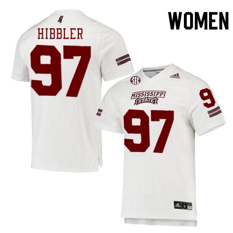 Women #97 Terrance Hibbler Mississippi State Bulldogs College Football Jerseys Stitched-White